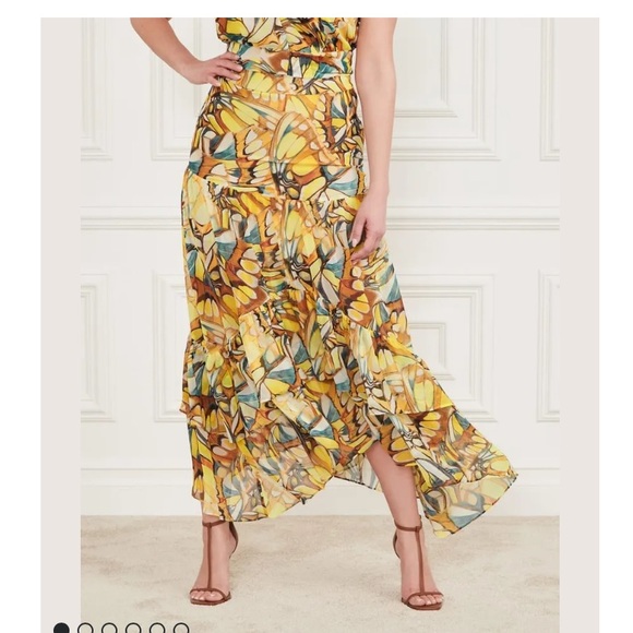 Marciano Ruffle Multicolour Maxi Skirt - Size XS - Picture 3 of 10